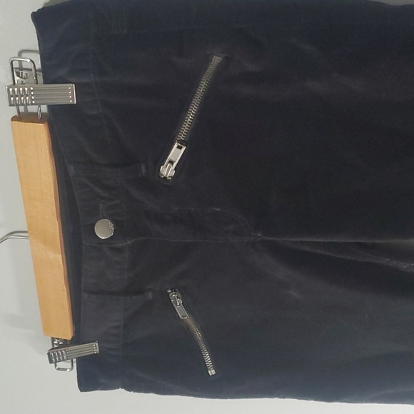gap 1969 pants women's size 28R 28 size 6 black velour like zipper accents Wow - Picture 5 of 10